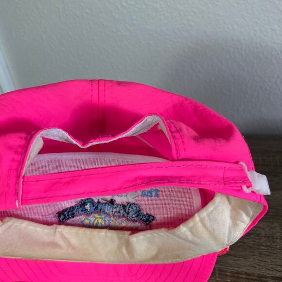 Vintage 90s Nissin Neon Pink Shrine Circus Snapback Hat Rope Foam Trucker - Picture 14 of 16